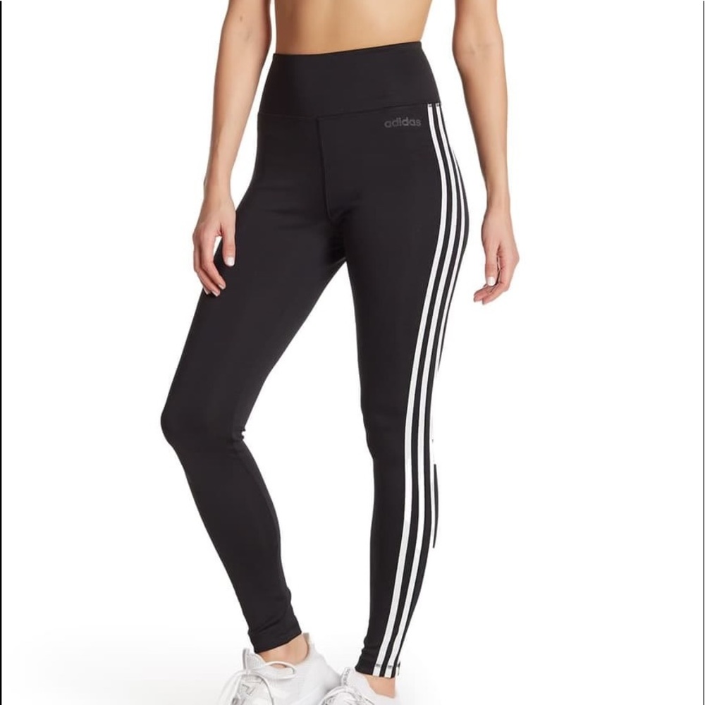 Adidas high rise 3 stripe leggings